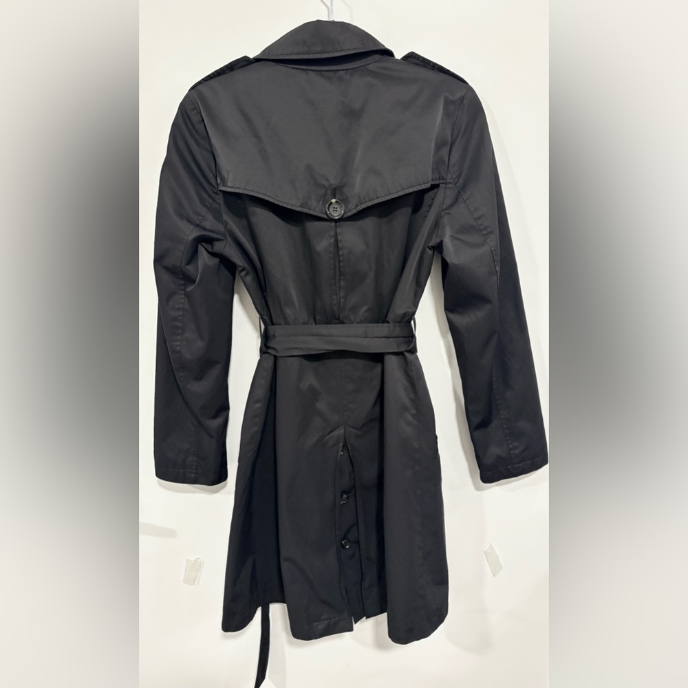 Michael Kors Classic Black Belted Trench Coat | Women’s Size Small - Picture 2 of 4